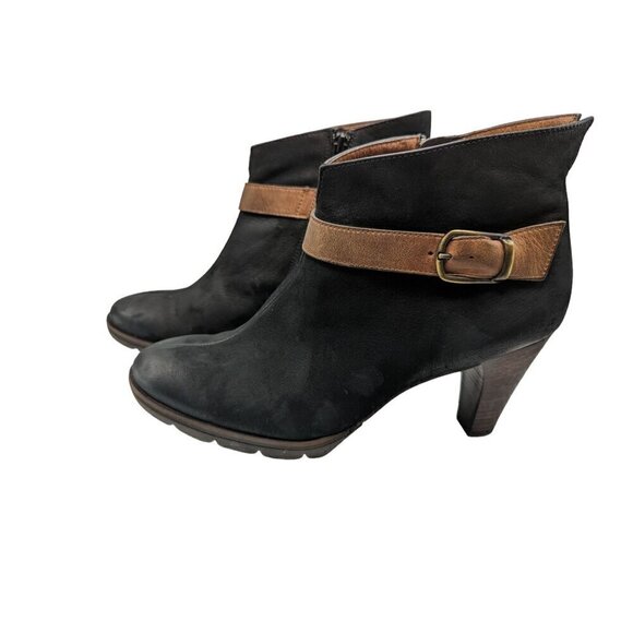 Paul Green Karla Black Combo Leather Ankle Booties Women's Size 9 - Picture 3 of 8